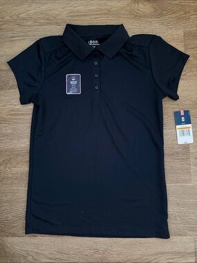 NWT Izod Navy Girls Short-Sleeve Uniform Polo